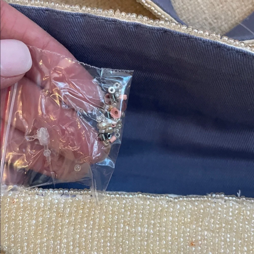 Anthropologie Fiona Checkered Beaded Bag